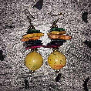 Earthy stone/marble earrings